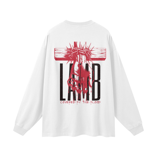 FTS- Blood of The Lamb Streetwear Unisex 305G FOG 100% Cotton Long Sleeve Tee