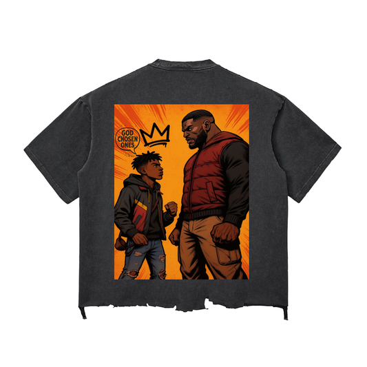 Giant Slayer Snow Wash Raw-Hem Boxy T-shirt