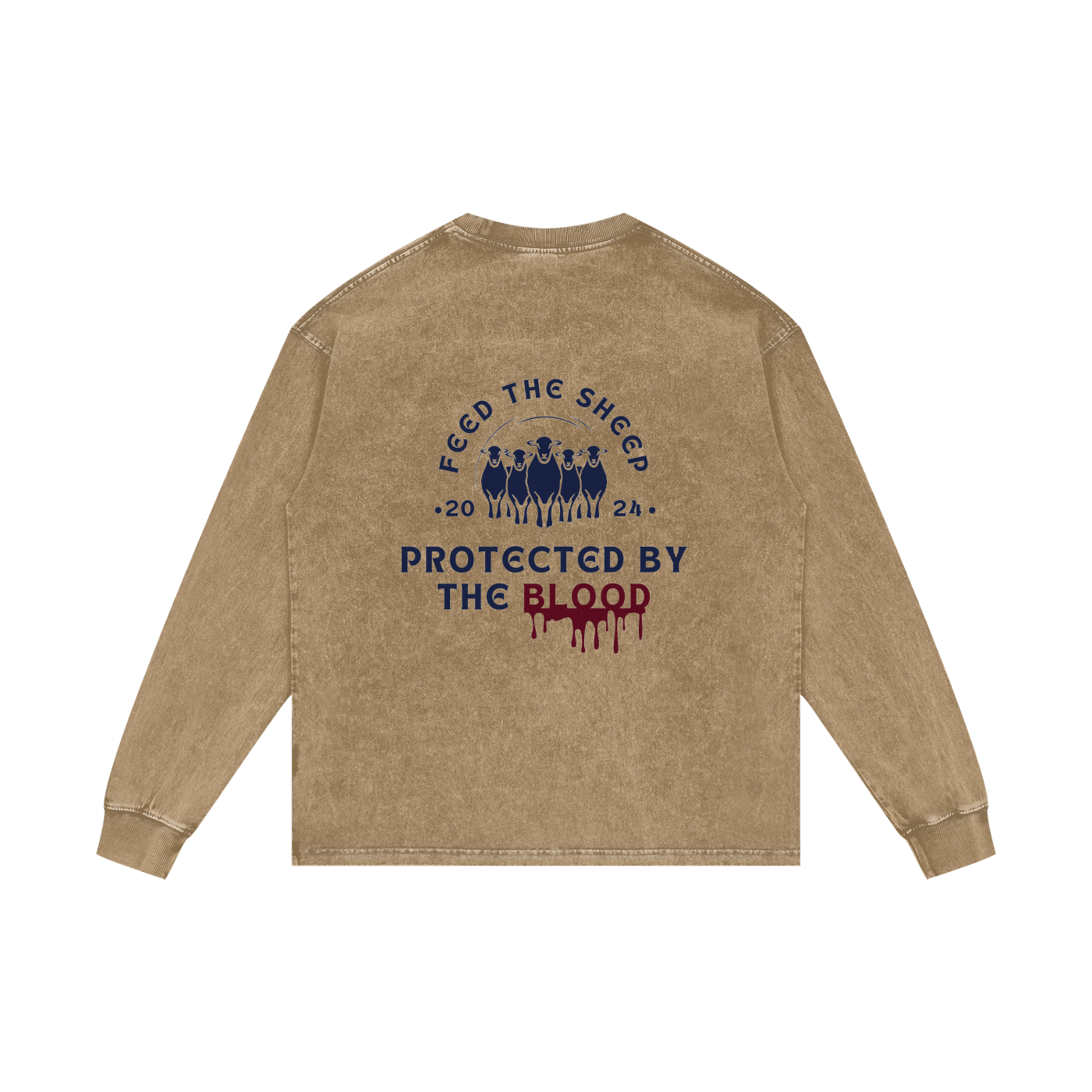 FTS-Anti Wolf Acid Wash Oversize Long Sleeve T-Shirt