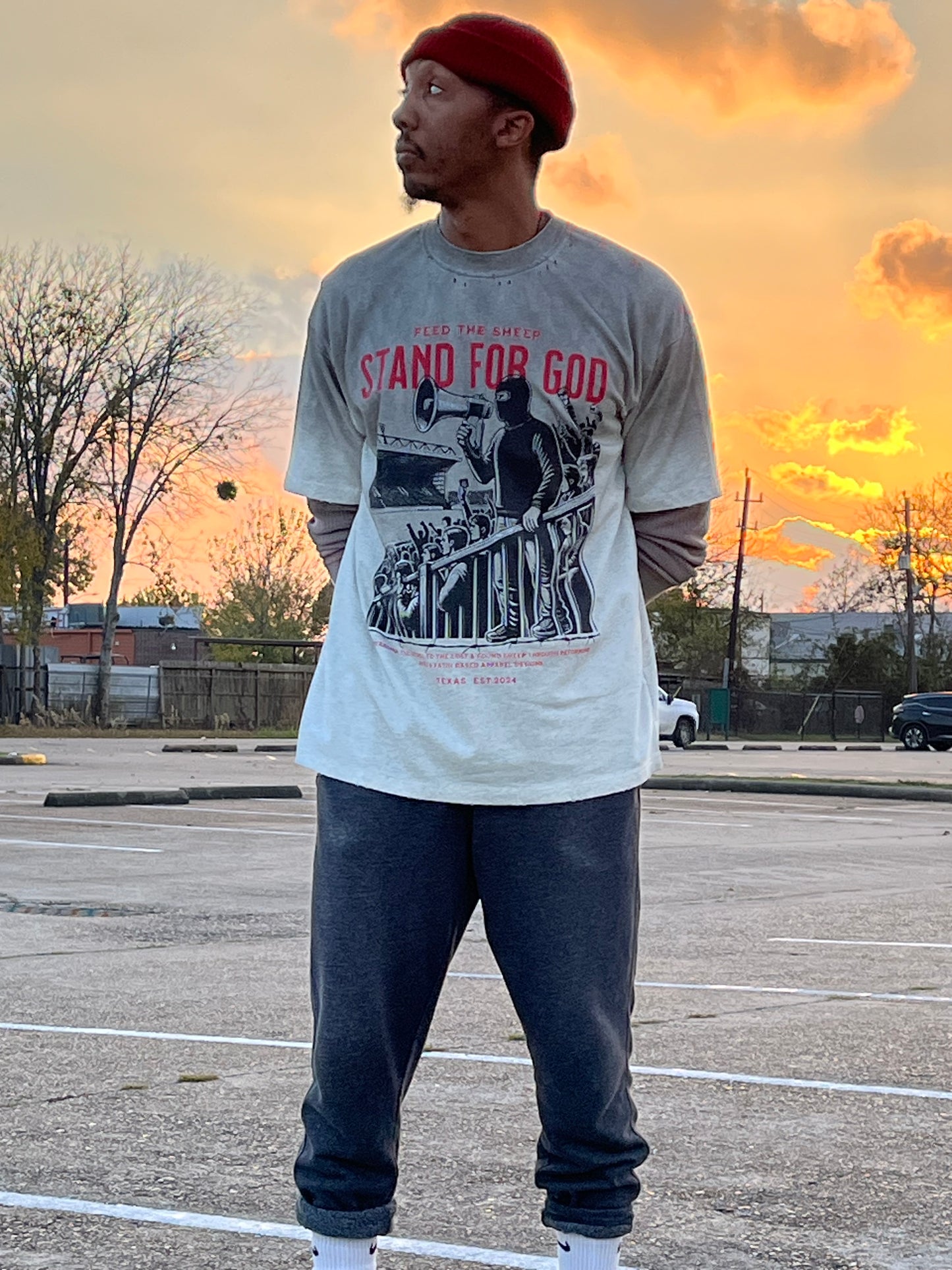Stand For God Vintage Washed Frayed T-Shirt