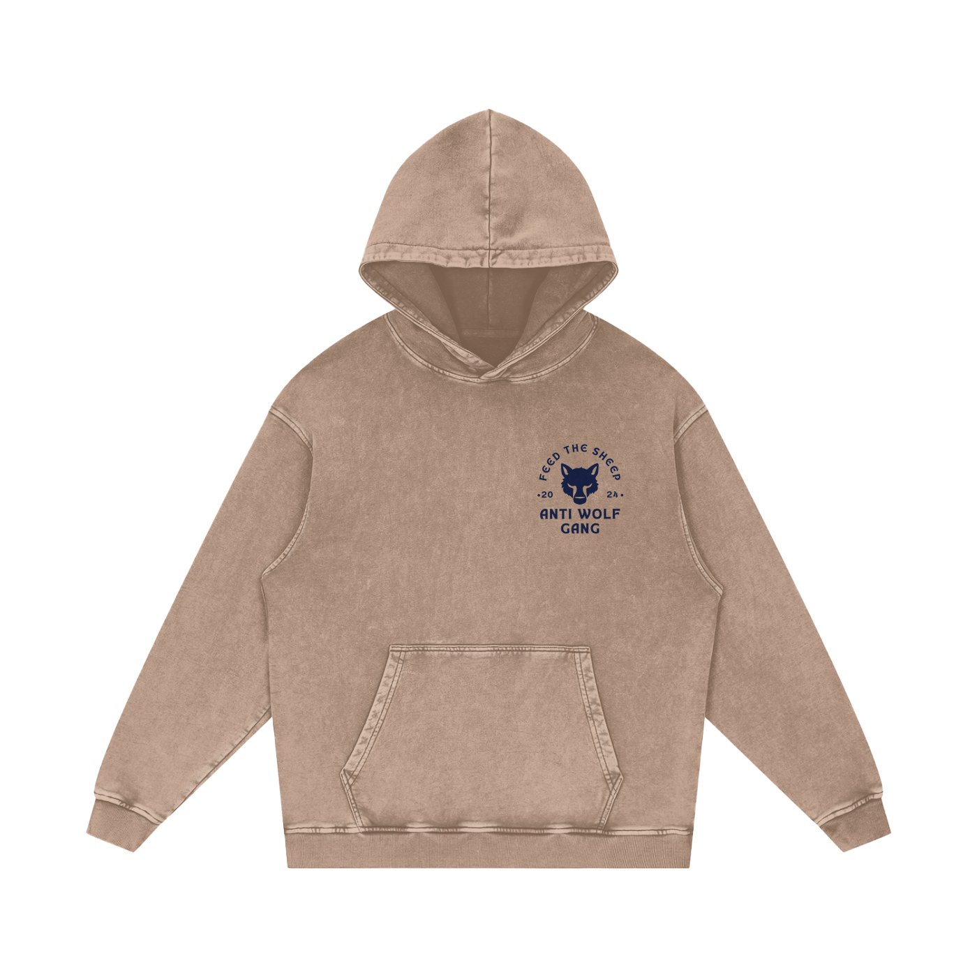 FTS- Anti Wolf Snow Washed Loose Cotton Hoodie