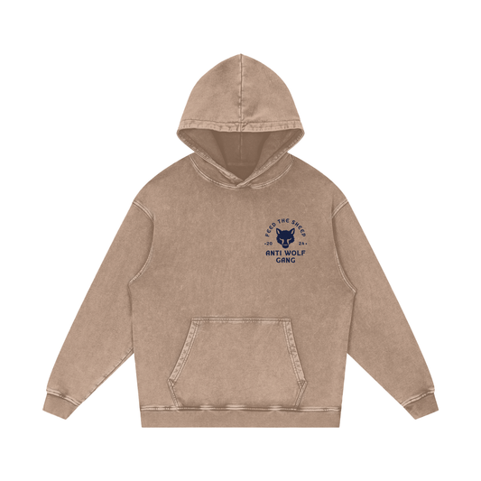 FTS- Anti Wolf Snow Washed Loose Cotton Hoodie
