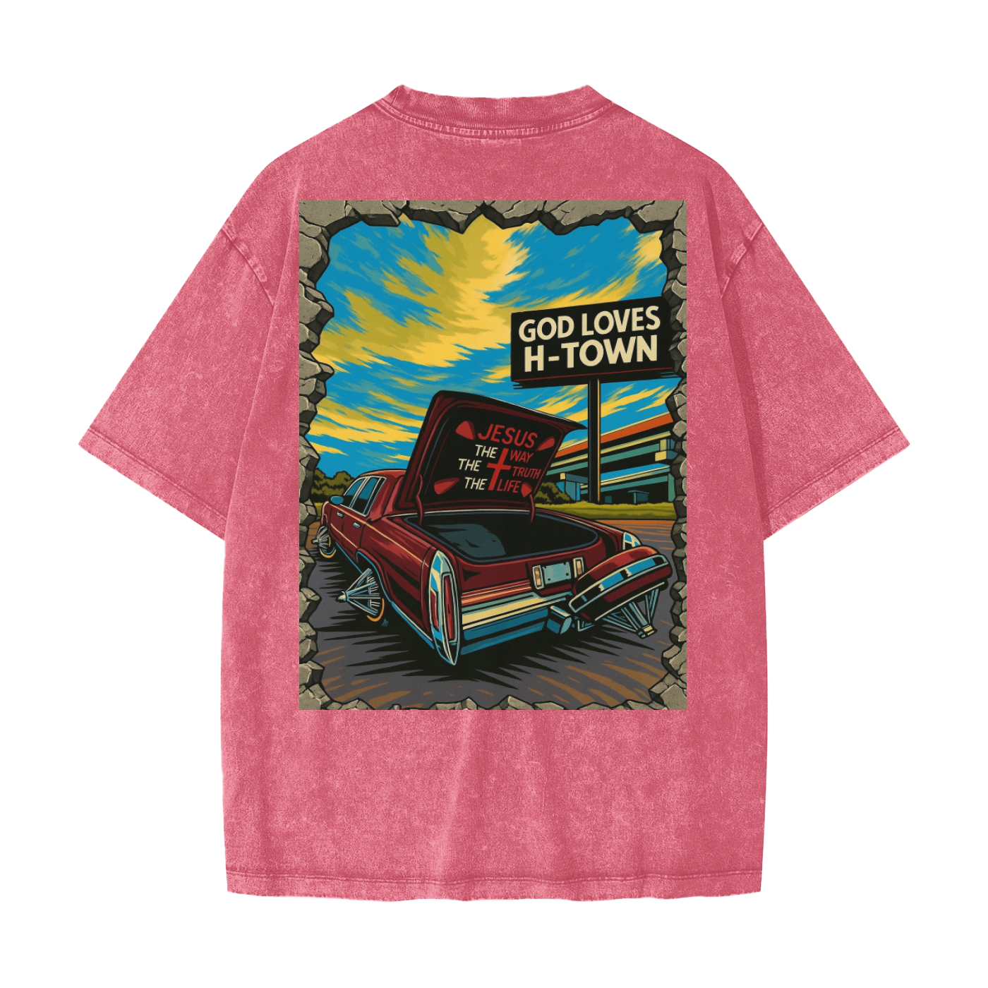 South Side Red Line Heavyweight Snow Washed T-Shirt