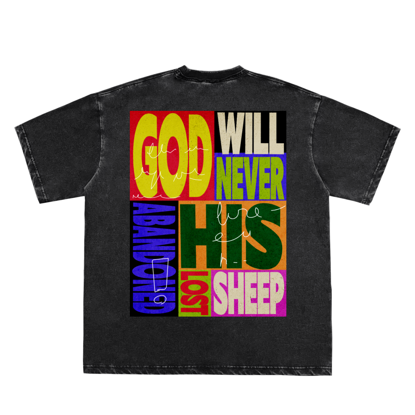 Come Back To The Father Mr. West Snow Washed Raw-Edge Neckline T-Shirt