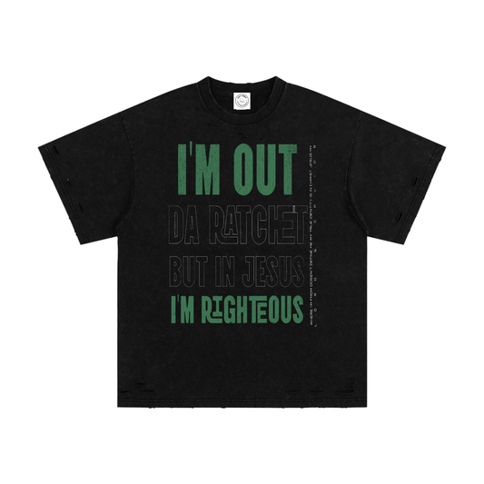 Ratchet To Righteous Limited Edition Heavyweight Snow Washed Hand-Frayed T-Shirt