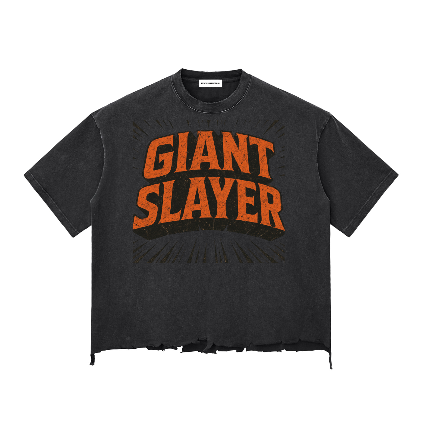 Giant Slayer Snow Wash Raw-Hem Boxy T-shirt