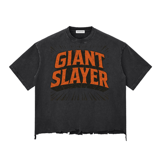 Giant Slayer Snow Wash Raw-Hem Boxy T-shirt