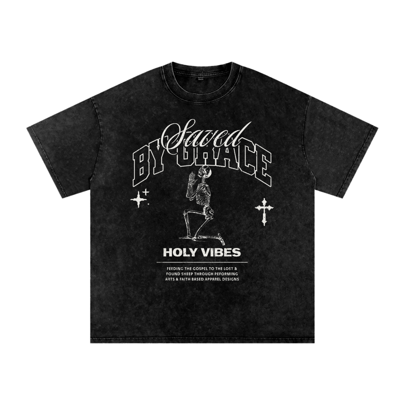 Saved By Grace Acid Wash Oversize T-Shirt - 250 GSM