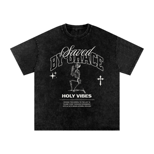 Saved By Grace Acid Wash Oversize T-Shirt - 250 GSM